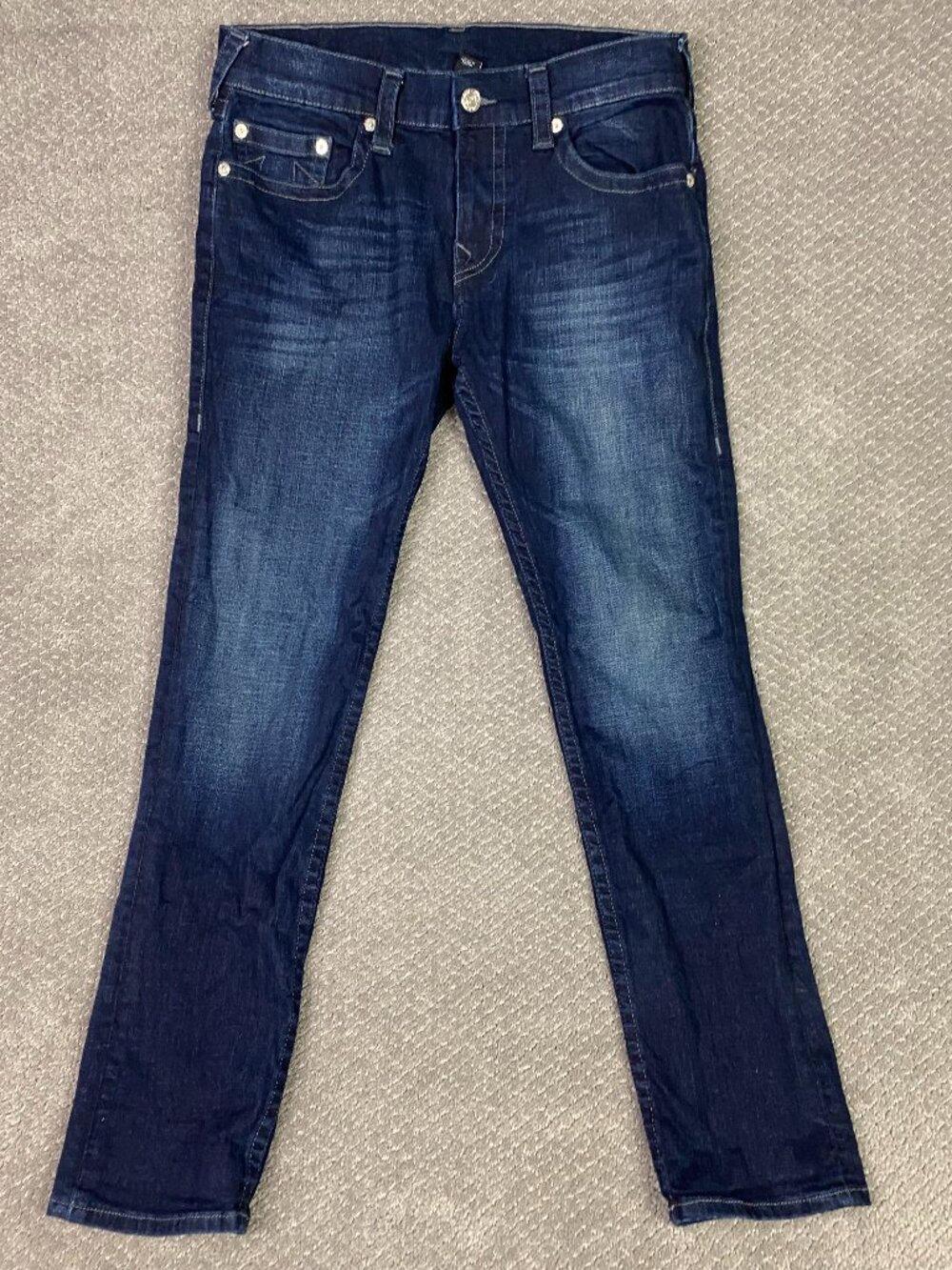 True Religion Rocco Relaxed Skinny Jeans Mens 32x31 Blue Stretch No Flap